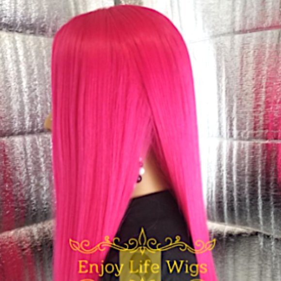 COPY - Celebrity fuchsia pink lace front human wig
